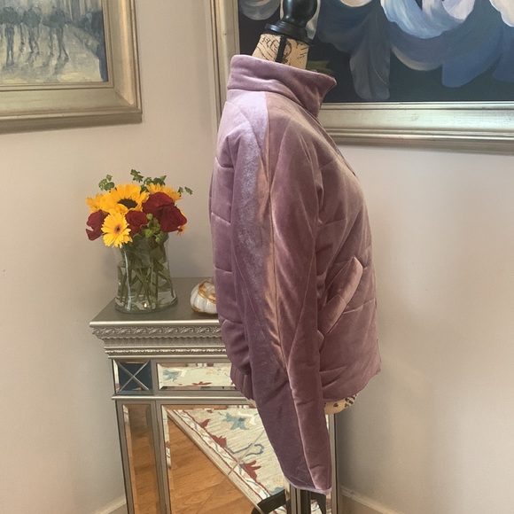 Rachel Parcell Velvet lavender purple jacket designer Fall pink thread 6 M - Picture 4 of 10